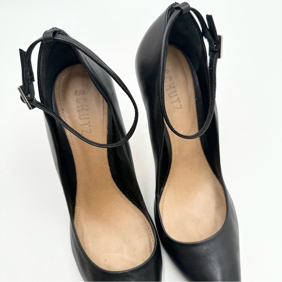 SCHUTZ Women's Thaynara Leather Ankle Strap Pointed Toe Pumps - Picture 2 of 10